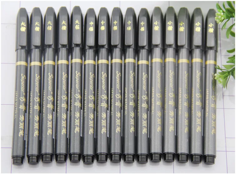 12 шт./компл. Улучшенный 3 различных перо дать мягкая кисть перо pen дизайн для школьника офисная техника
