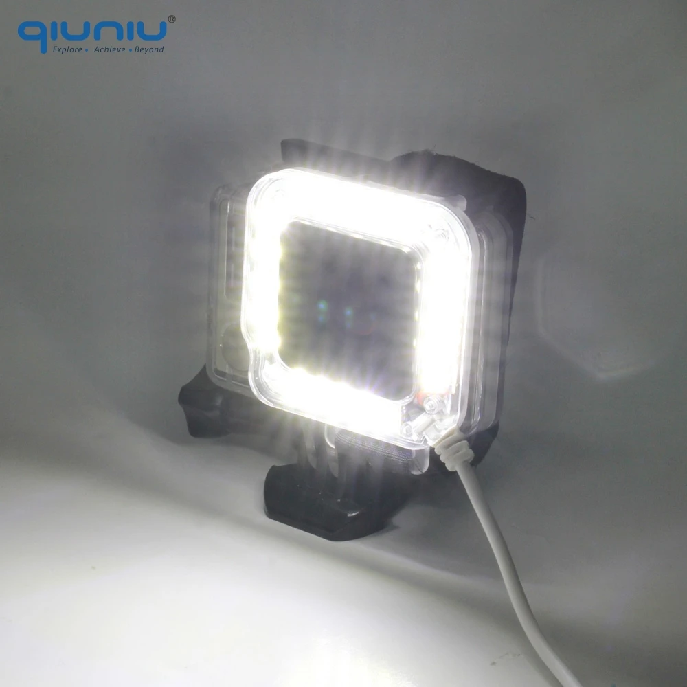 Светодиодная подсветка QIUNIU для GoPro Hero 4 usb кабель ночной съемки аксессуары камеры