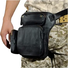 Лидер продаж натуральная кожа Дизайн мужчин многофункциональный падения нога сумка Мода Прохладный Малый ремень пакет сумка поясная 3108b