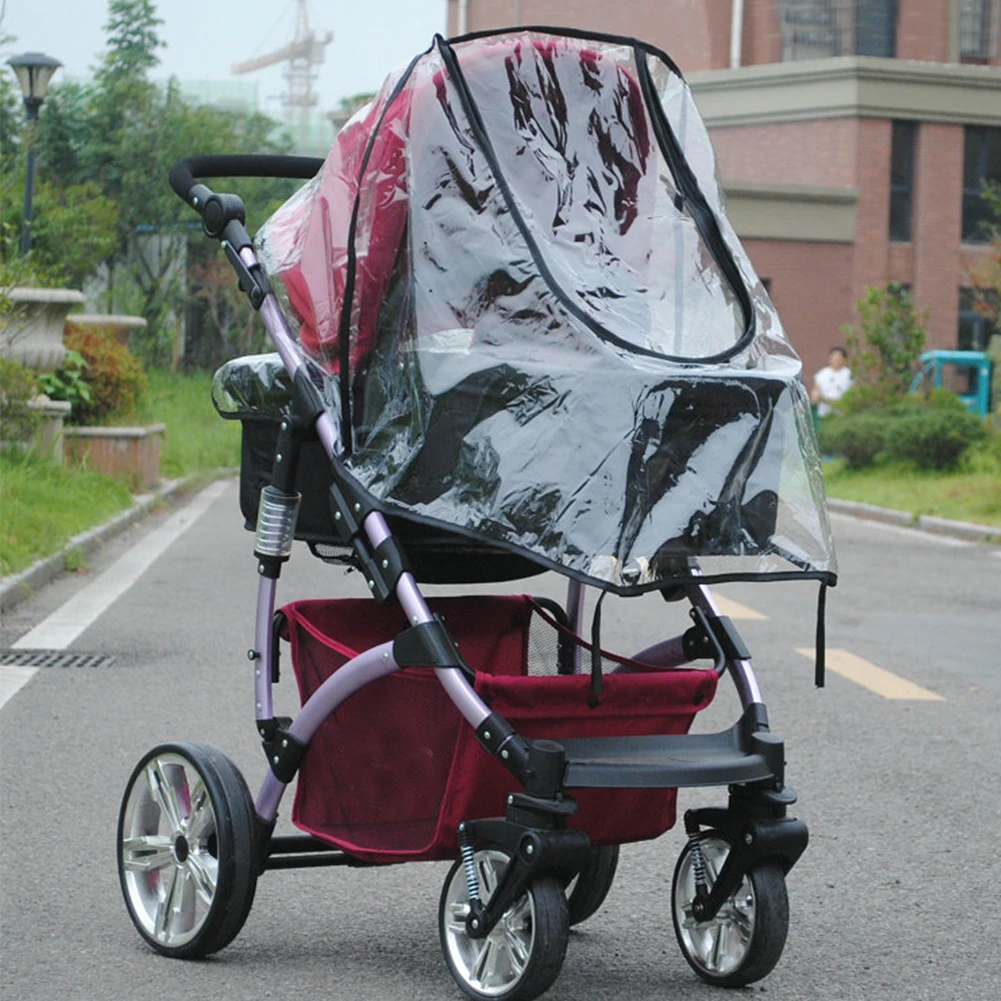 Дорожный портативный дождевик, ветрозащитный защитный чехол на молнии из ПВХ, универсальные аксессуары для детской коляски, дышащий водонепроницаемый пылезащитный чехол