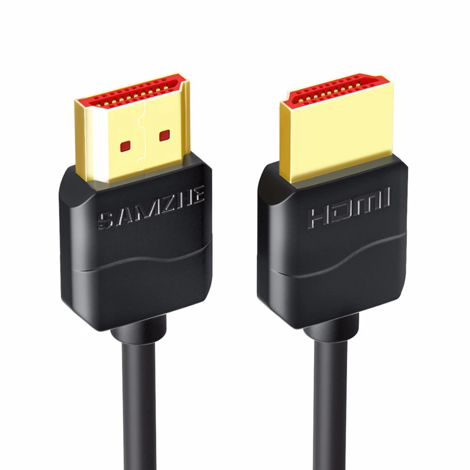 SAMZHE hdmi кабель Мягкий тонкий hdmi к hdmi 2,0 4K UHD 3D 0,5 м 1 м 1,5 м 2 м 3 м для PS3 PS4 xbox проектор HD lcd Apple tv компьютер