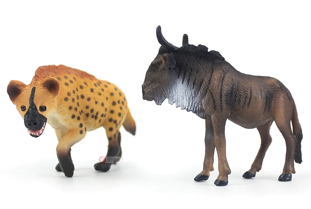 Wiben Hyena Wildebeest моделирование животных модели игрушки Фигурки Высокое качество Коллекция Подарки для мальчиков