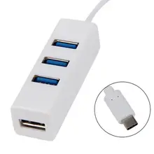 Regular Type-C to 4-Port USB 3.0 Hub USB 3.1 Data Transfer and Charging Adapter for PC Apple Macbook 12 #10
