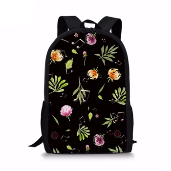 

Tropical Leaves/Music Notes Printed Backpacks For Teens Girls Casual Lap Top Rucksacks Students Children's Knapsackssumka