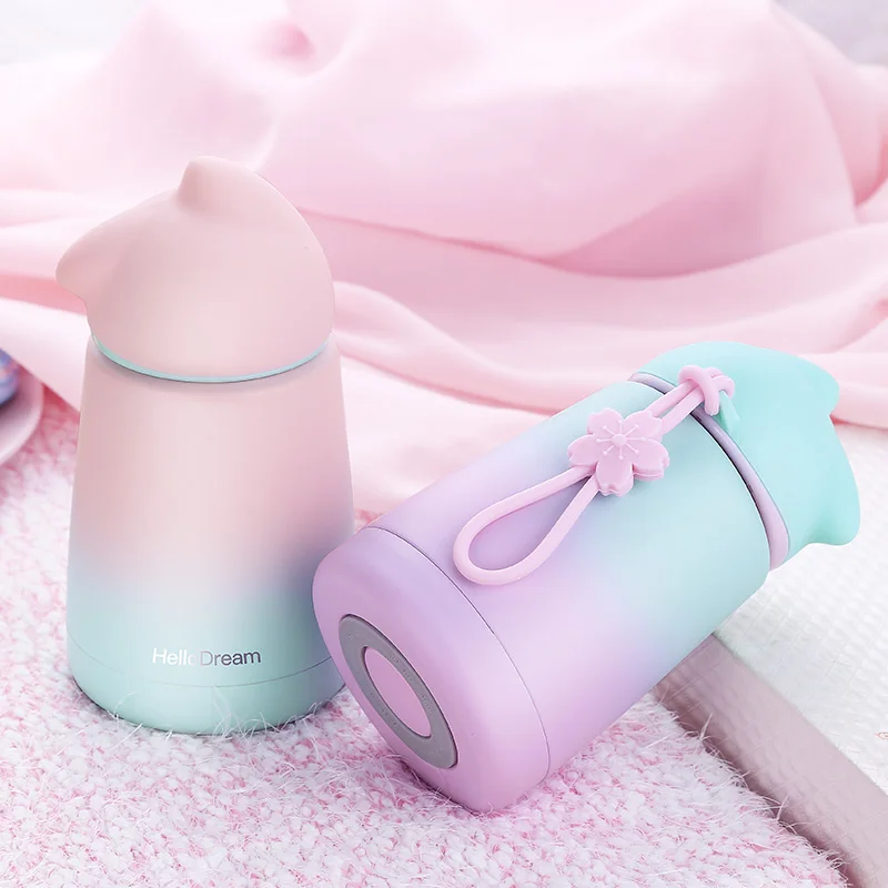 

Gradient Stainless Steel Baby Feeding Cup Thermos Bottle Kids Insulation Drinking Vacuum Cup Children Girls Thermal Bottle 300ML