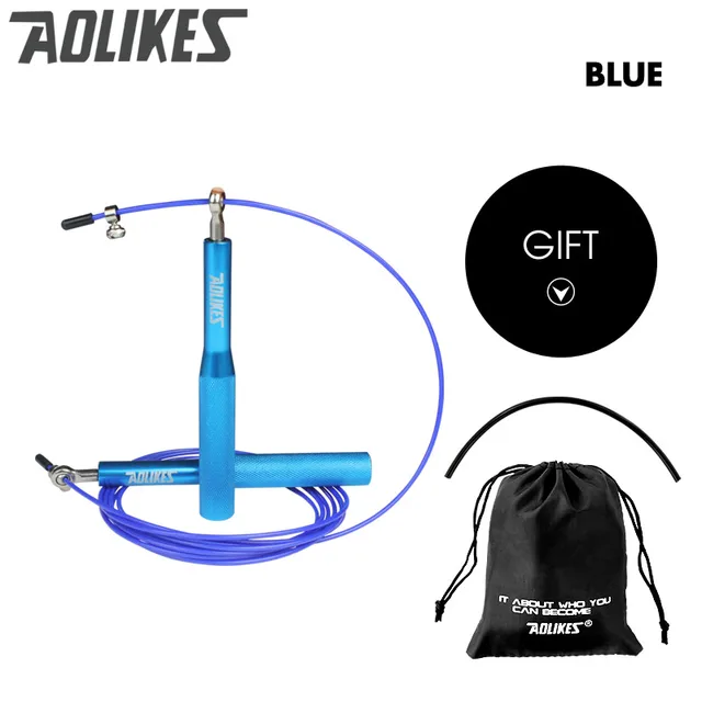 Crossfit Speed Jump Rope Professional Skipping Rope For MMA Boxing Fitness Skip Workout Training With Carrying Bag Spare Cable blue upgrade3203