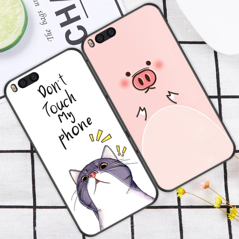 

ShuiCaoRen Silicone Case For Xiomi Mi note 3 Cute Cartoon Cat Pig Phone Cover Bag For Xiaomi Mi note 3 Phone Cases