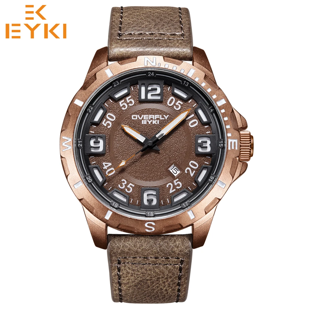 

EYKI men's military waterproof sport quartz wristwatches male fashion large stereoscopic dial luminous watch Relogio Masculino