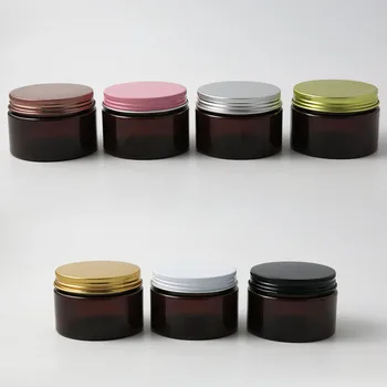 

30 x Durable Round Amber Straight Sided Empty Cosmetic Plastic Pot Jar Tin Container Screw Lid Box for Makeup Cream Balm 4oz