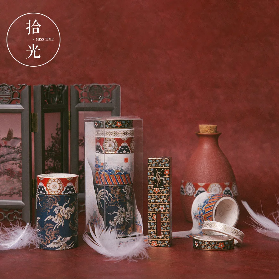 

Washi Paper Bronzing Tape Japanese Style Techo DIY Decoration Stickers