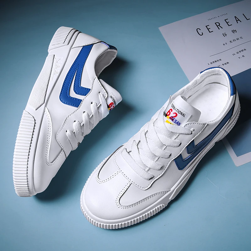 BIGFIRSE الرجال أزياء حذاء رياضة مريحة لينة رجل حذاء كاجوال شقة Zapatillas موهير 2019 الاتجاه الدانتيل متابعة الترفيه الأبيض سكيت حذاء