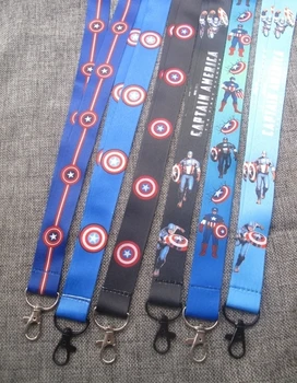 

100Pcs mixed Captain America Neck Strap Lanyard For ID Badge Cell Phone Key chain Great Gift SM665