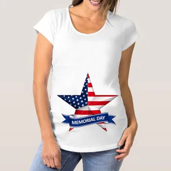 

2019 vetement femme Fashion Leisure Woman Pregnant maternity tops and blouses America Letter Print Blouse Short Sleeve Tops