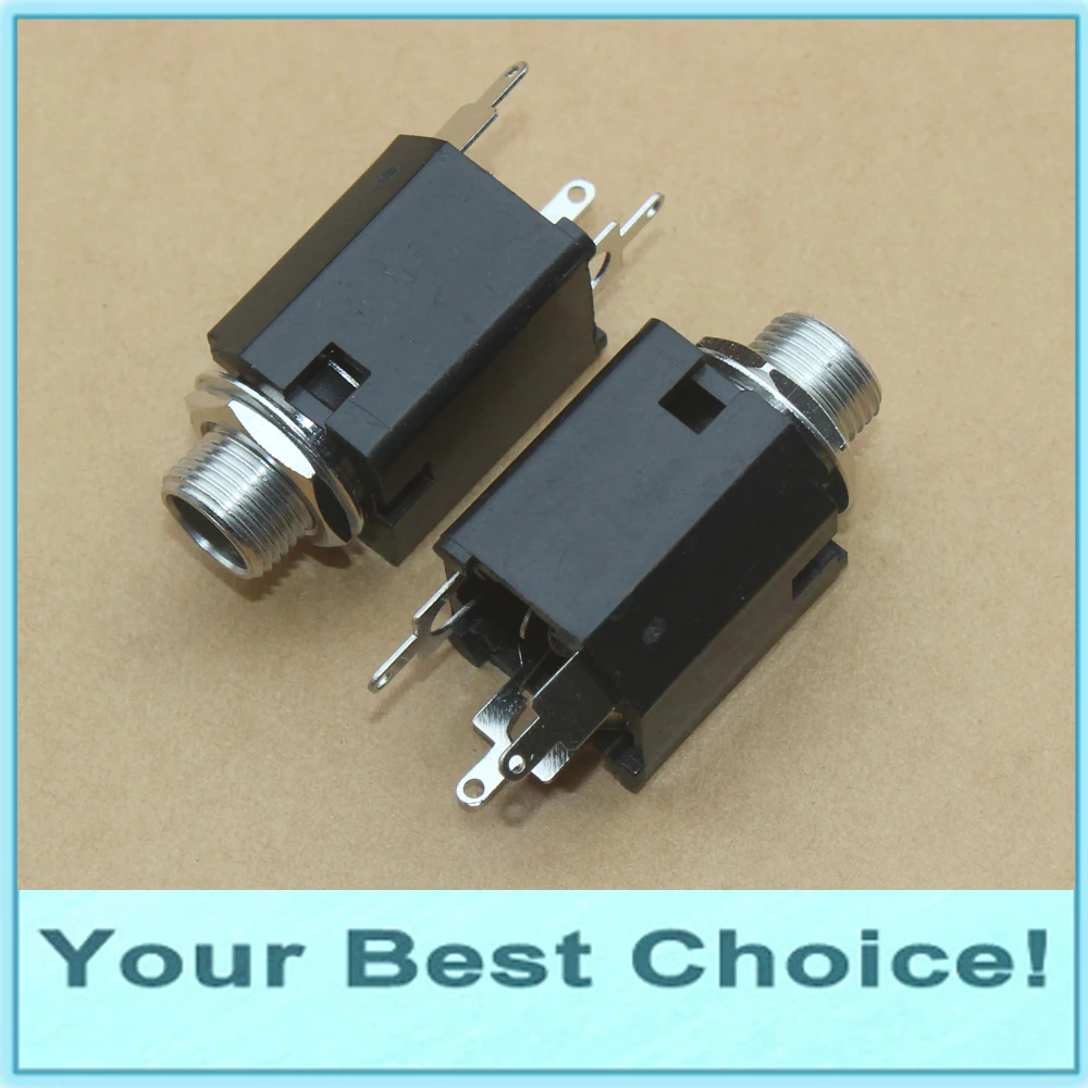 

5PCS/Lot 1/4'' 6.35mm black Mono Jack Socket Audio Jack for guitar pedal/amp/ diy