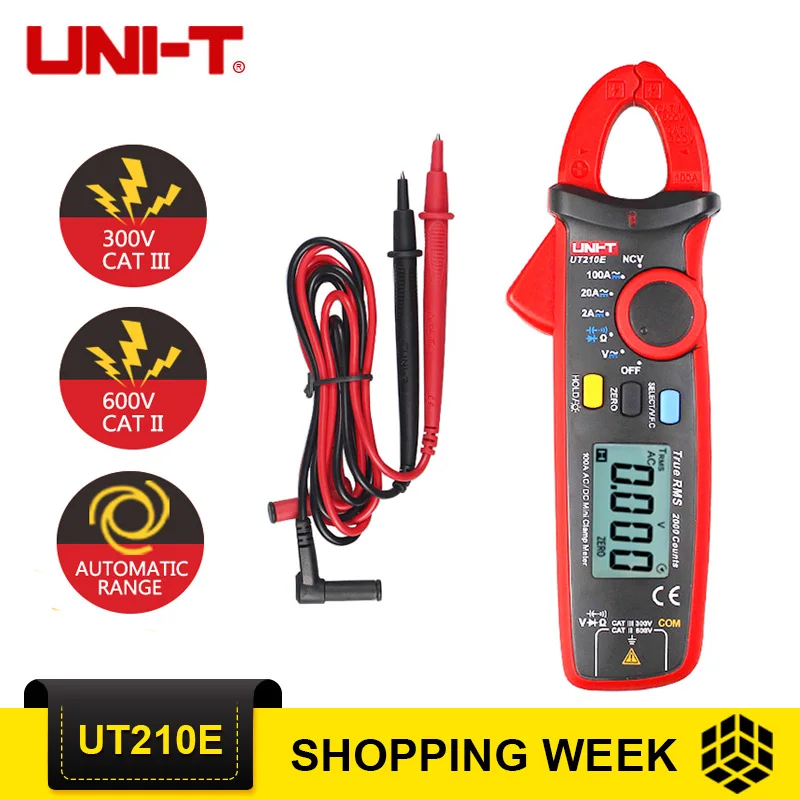 

UNI-T UT210E Mini Clamp Meter True RMSDigital Multimeter AC / DC Current Detector Handheld Clamp Multimeter Current Clamps