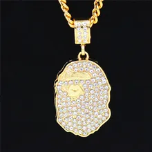 Хип-хоп Bape ожерелье из сплава золота Подвеска автомобиля подвесное украшение интерьера автомобиля аксессуары для зеркала заднего вида для автомобиля ОРНАМЕНТ