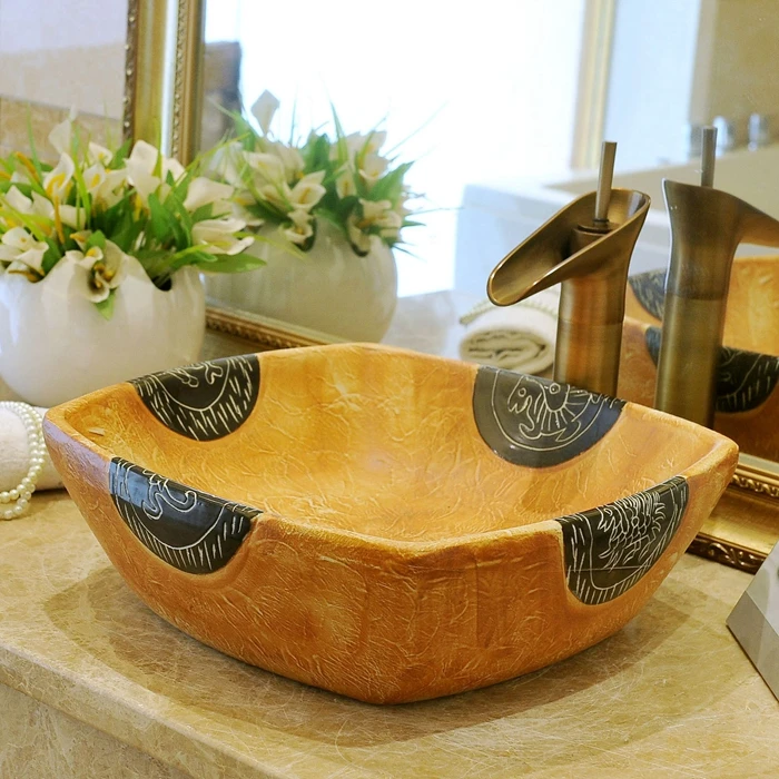 Square Europe Style Counter Top porcelain wash basin bathroom sinks ceramic bathroom sinks countertops (3)