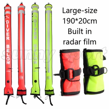 

190*20cm Large size diving buoy diving SMB Water warning sign Life buoy Orange red yellow with Exhaust valve charging connector
