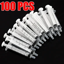 3 Ml Plastic Spuit Kleine Capaciteit Spuit 100 Pcs Transparante Herbruikbare Steriele Meten Injectie Spuit Voedingsstoffen Hydrocultuur