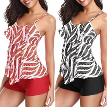 Бикини, сексуальный женский комплект из 2 частей, с оборками, в полоску, с принтом, топы, низ, бикини, набор, купальники, купальник, из кусков, пляжная одежда