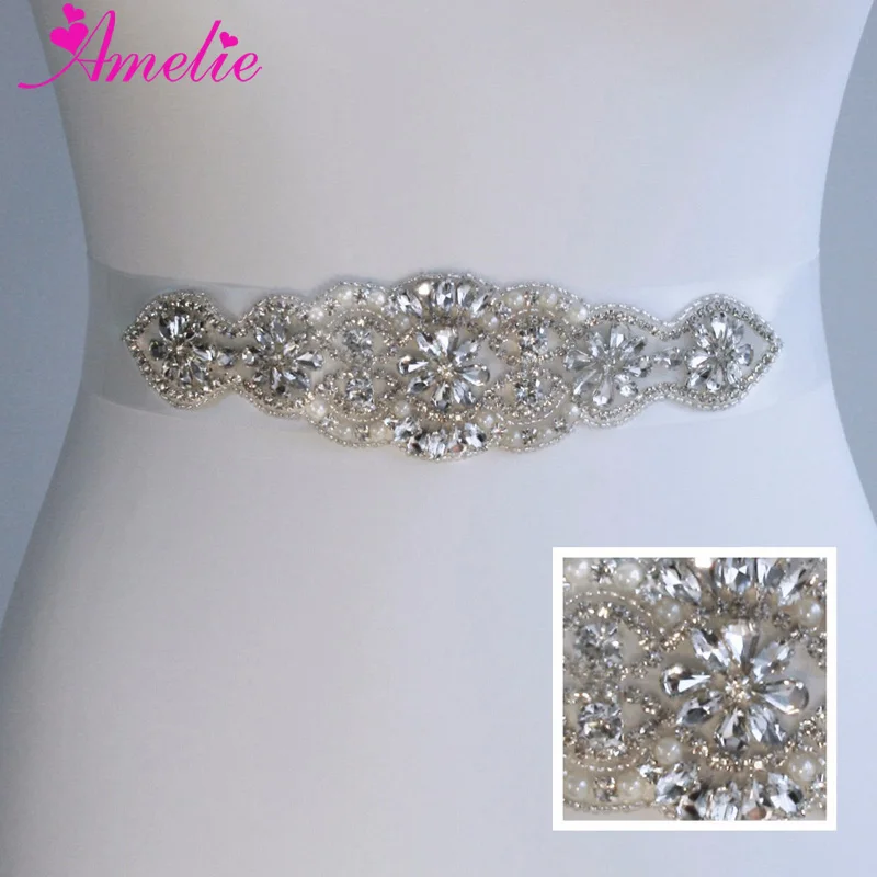 Sparkle Rhinestone Wedding Bridal Sashes Belts Crystal Women Waistband