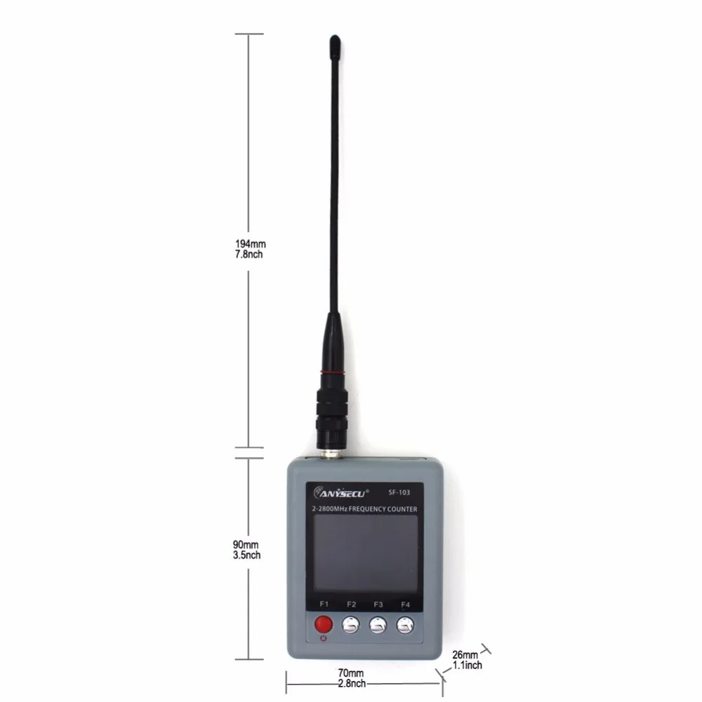 Anysecu SF103 2MHz-200MHz / 27MHz -2800MHz contatore di frequenza portatile CTCCSS/DCS Testable, DMR Digital Signal Meter SF-103