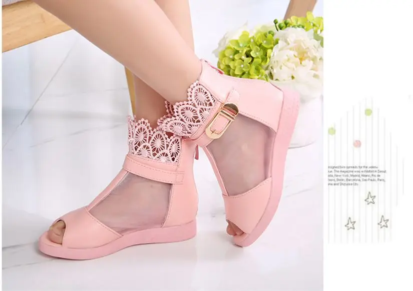 Г. весенне-летние ботинки детские сандалии обувь принцессы для девочек тонкие вечерние туфли кожаная детская обувь с открытым носком