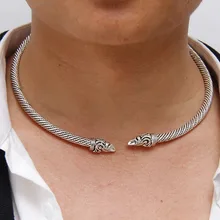 Подростковая голова вороны колье с кулоном в стиле викингов чокер воротник индийские ювелирные изделия Модные аксессуары ожерелье с манжетами для мужчин и женщин Прямая поставка