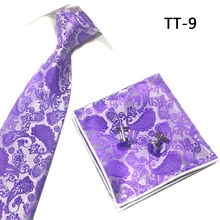 Цветочный полосатый 3," Шелковый Свадебный жаккардовый Мужской Топ галстук карман квадратный носовой платок Набор костюм