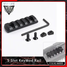 VMASZ 5 Slot Aluminum Picatinny Weaver Rail for KeyMod Scope Mount Shooting Airsoft Accessory Rail Mount greenbase tactical mount rail keymod 9 slot rail for urx 4 0 handguard rail airsoft install scope mount black dark earth