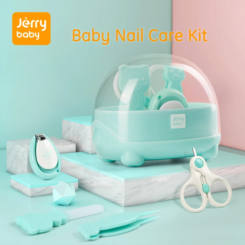 

Jerrybaby Baby Nail Care Kits Nail Clippers Kits Safety Scissors Children Clean Nose Tweezers Set Baby Grooming Kit