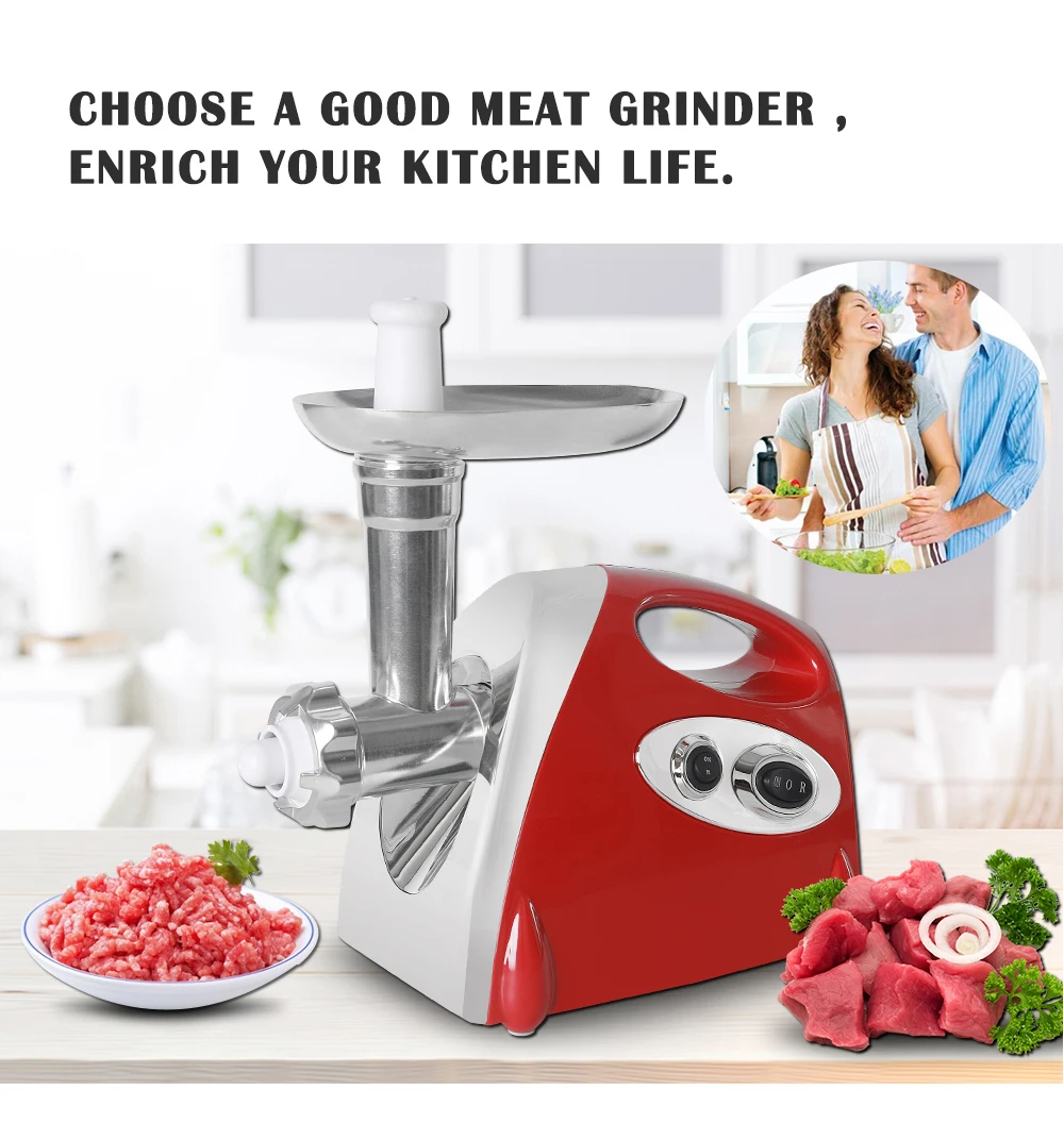 Домашнее использование Мясорубка 110V-220V-240V колбасная машина Meatball Maker Мясорубка три шлифовальные пластины кухонный комбайн