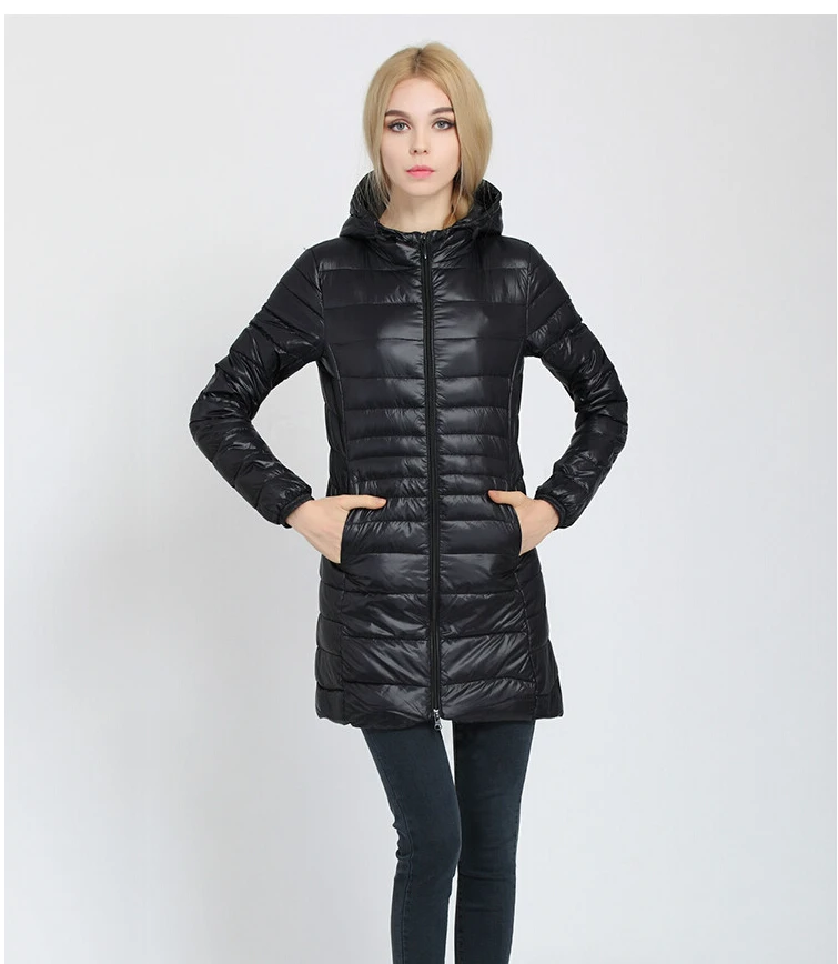 womens ultra light down jacket medium long style 2018 new women parka ...