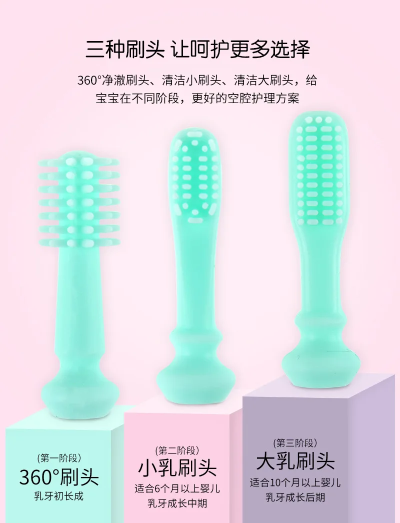 1PC Kids Soft silicone baby toothbrush Baby Children Dental Oral Care Tooth Brush Tool Baby kid Animals tooth brus (6)