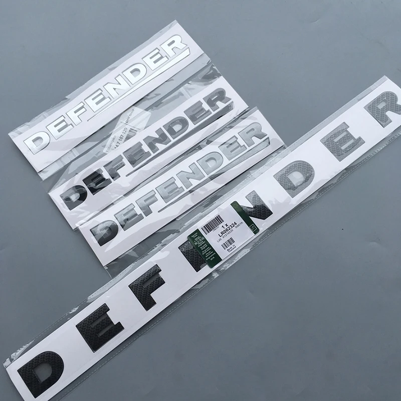 

For Land Rover DEFENDER Letters Emblem Glossy Black Carbon Fiber Badge Car Styling Refitting Front Hood and Lower Trunk Sticker