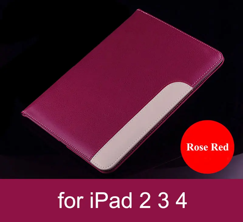Для Apple iPad 2/3/4 чехол из искусственной кожи Бизнес Folio чехол для планшета Smart Cover Флип Стенд Защитный чехол для iPad Mini 1 2 3 Coque - Цвет: 234 rose red