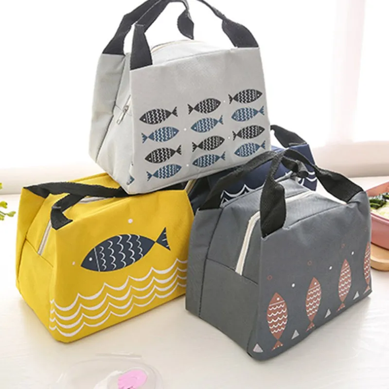 

Fashion Lunch Bag Cartoon Fish Portable Insulated Cooler Bags Cute Bag Thermal Food Picnic Women Girls Lunch Box Lunch Bags Tote
