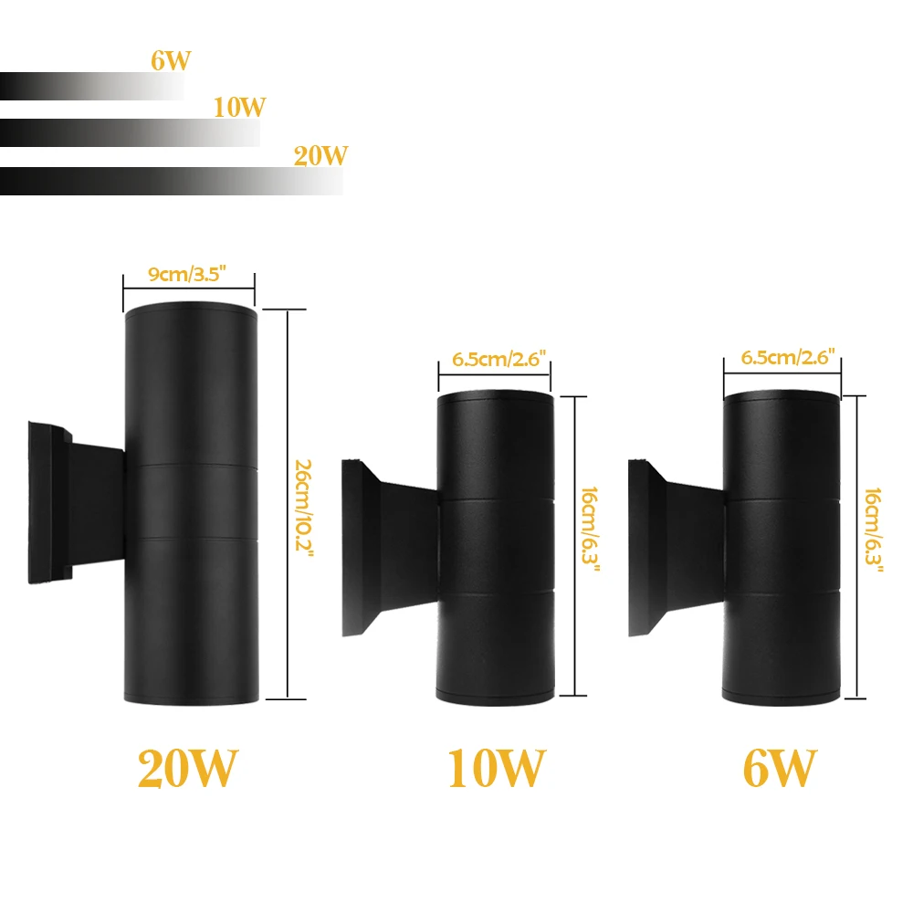 6 Вт 10 Вт 20 Вт Led Cob наружное уличное освещение настенные лампы вверх вниз двухголовый цилиндр внутренний балкон светильник водонепроницаемый IP65 скандинавский