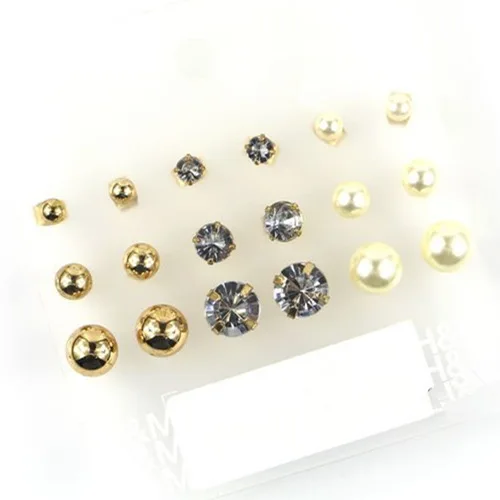 Claire Fashion Accessories Stud Earring Pack Set 9 Pairs Pearl Cubic Claire Fashion Accessories Stud Earring Pack Set 9 Pairs Pearl Cubic Zircon Crystal Sutd 5 12mm Gift For Women Broncos In Earrings From Jewelry