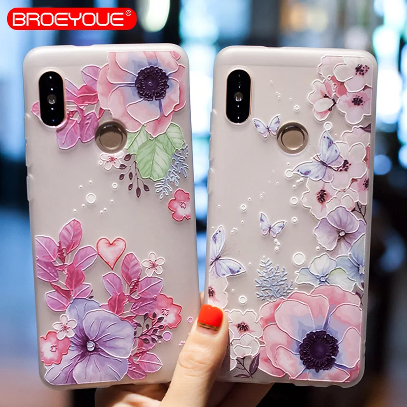 Чехол BROEYOUE для Xiaomi Redmi 4X 4A 5A 5 Plus Note 4 рельефные Силиконовые чехлы чехол с цветами