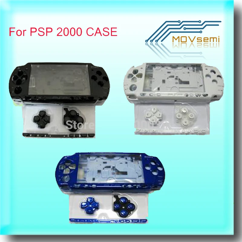 High Quality Full Housing Shell for PSP 2000 PSP2000 Console Shell Case (White, Black, Blue)in