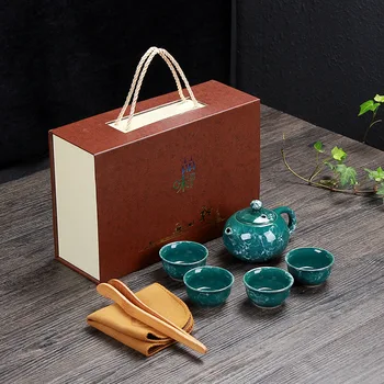 

Chinese Kung Fu Tea Set Portable Teaware Set Ceramic Teapot Teaset Gaiwan Tea Cup Of Tea Ceremony Tea Pot Traveller Teaware Gift