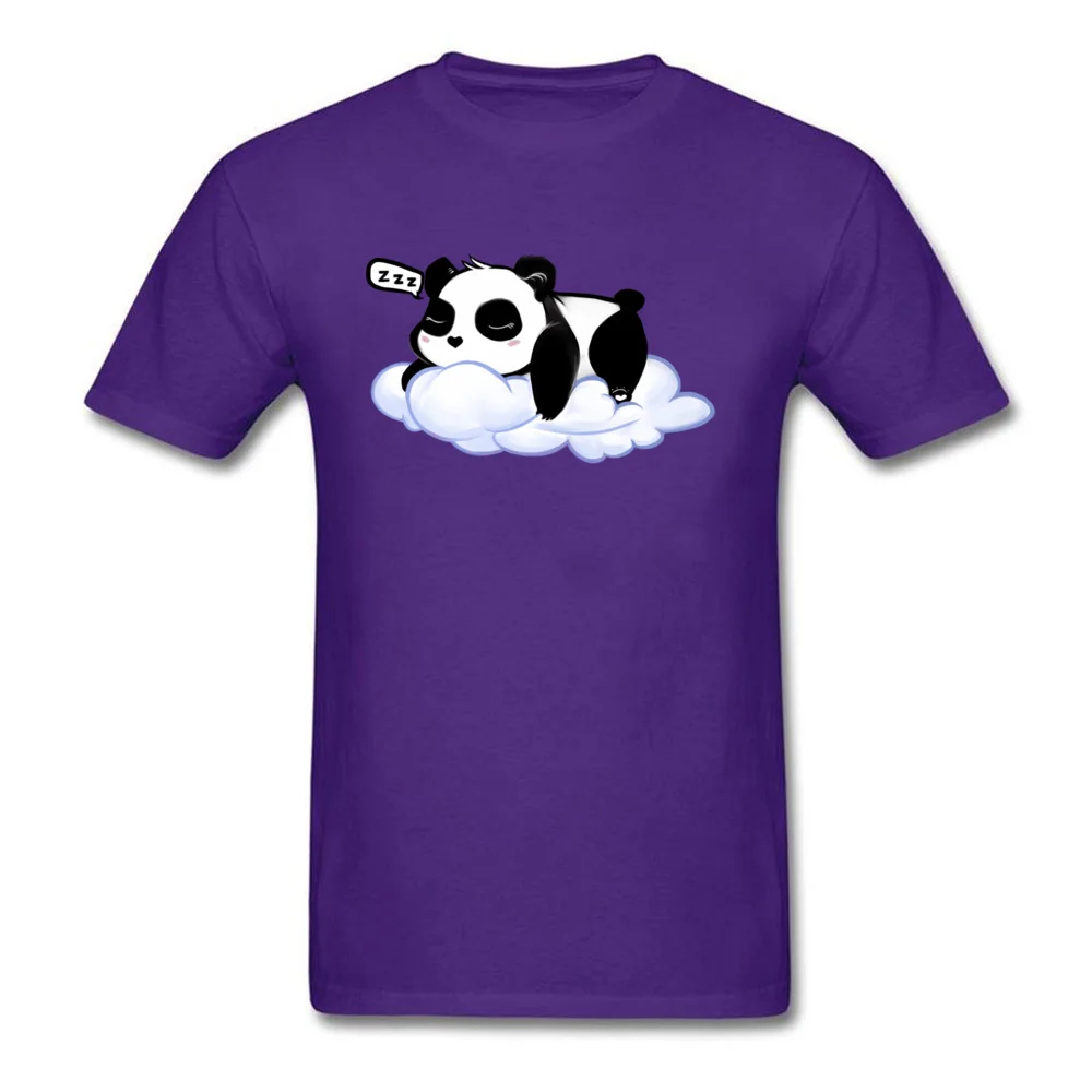 Sleepy Panda 100% Cotton T Shirts for Boys Short Sleeve Tops Shirts Coupons Lovers Day Round Collar Sweatshirts Customized Sleepy Panda purple