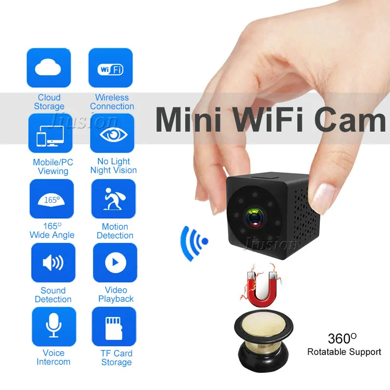 

WiFi Surveillance Camera HD Video Recorder Invisible Automatic Night Vision 720P Camcorder with Motion Sensor Two way Audio