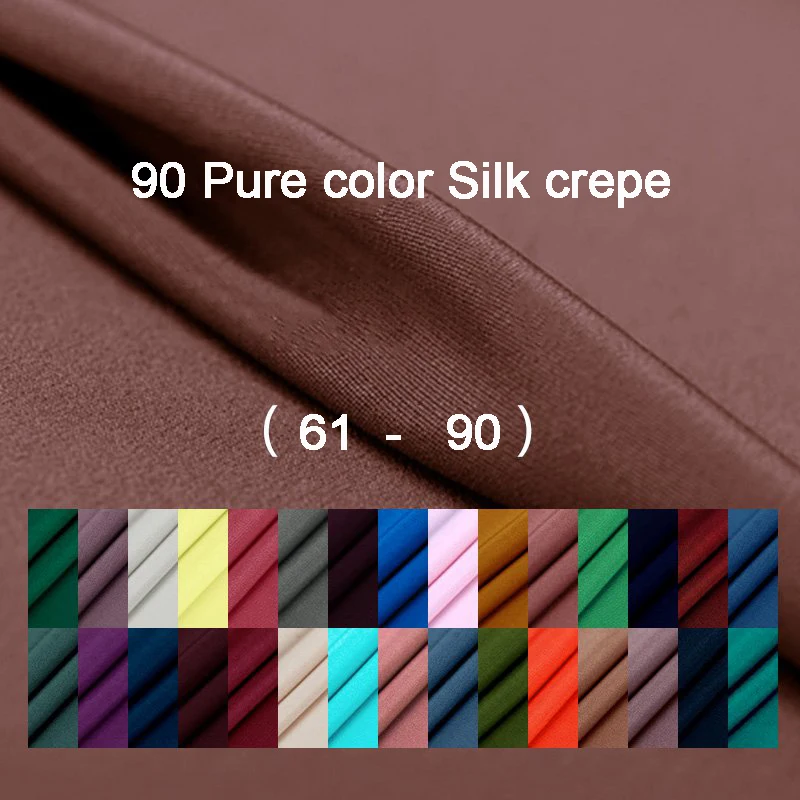 

90 Pure color Silk Crepe Charmeuse Fabric For Women Dress Cheongsam shirt Width 114cm Clothing cloth Diy Sewing 2018 HOT NEW