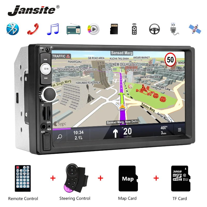 

Jansite 2din 7" Car Radio DVD GPS MP5 Player Digital Touch Screen Multimedia Player Car Autoradio Built-in Navigation for VW