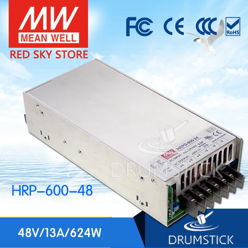 

MEAN WELL HRP-600-48 48V 13A meanwell HRP-600 48V 624W Single Output with PFC Function Power Supply