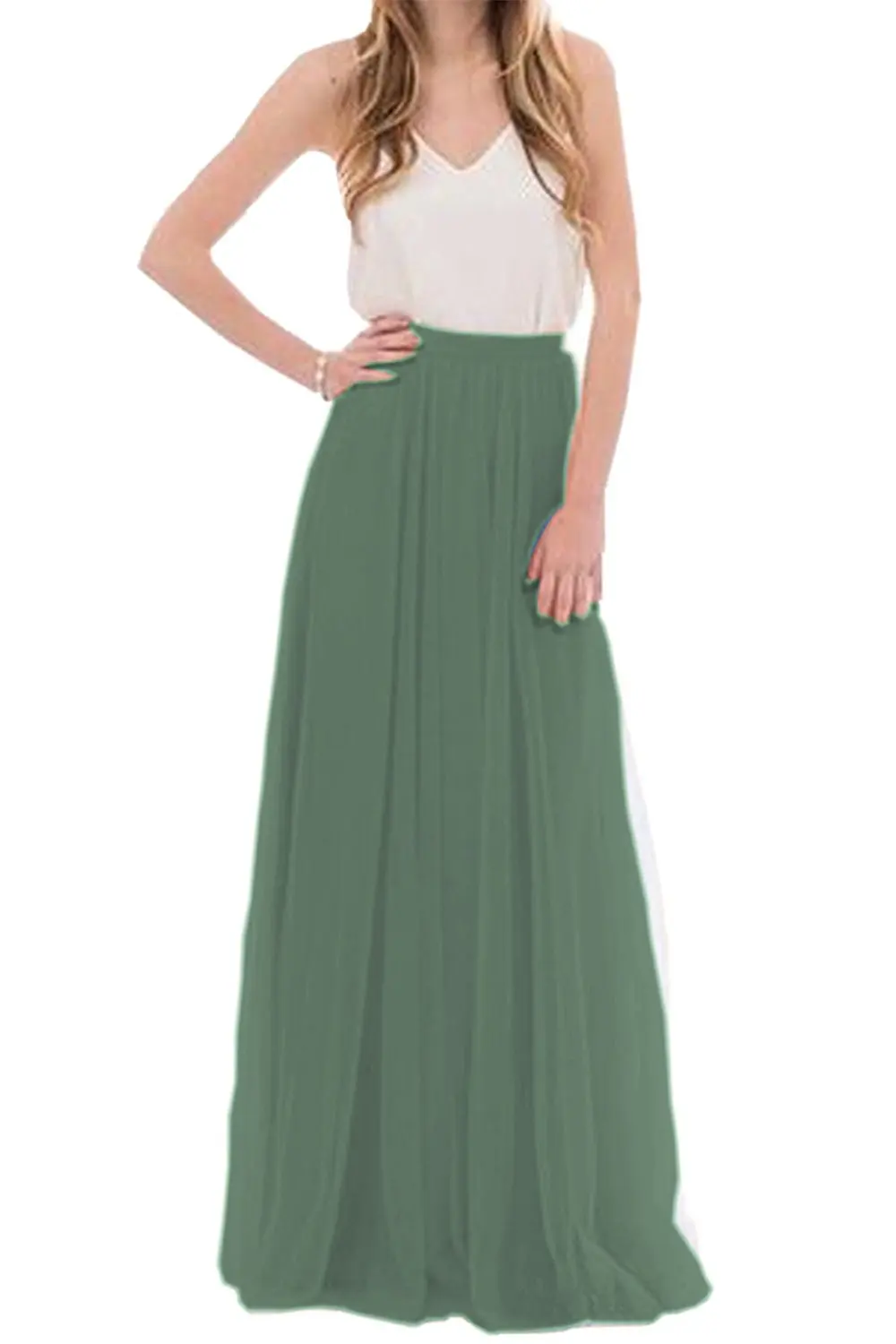 Женская летняя фатиновая юбка, длинная юбка подружки невесты, румяные юбки для выпускного вечера/юбка макси для подружки невесты, вечерние платья Vestidos - Цвет: 661 Teal green