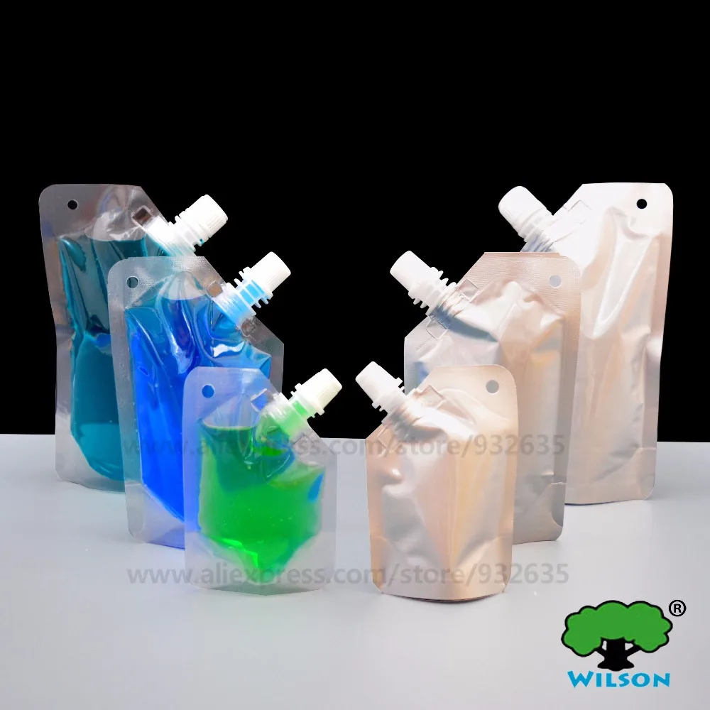 

(50 -250 ML) Stand Up Spout Bag 20 pcs Sauce Pack With Hole Reusable For Snack and Drink BPA Free Thick Doypack