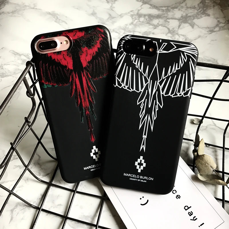 Cool Style Marcelo Burlon Colorful Wing Soft Silicone Coque for iPhone 11 pro XR XS Max 7 8 6 6S Plus Cases Cover|phone iphonecase cover - AliExpress